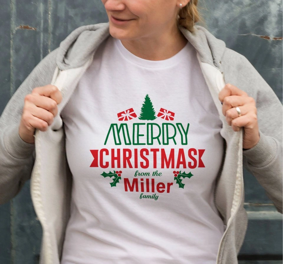 Amorluxe Merry Chrıstmas From The Miller Baskılı T-shirt - Beyaz