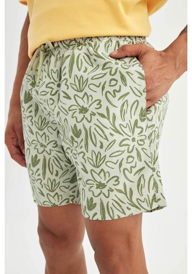 DeFacto Regular Fit Desenli File Astarlı Kısa Boy Deniz Şortu B7547AX24HSGN854 DeFacto Regular Fit Desenli File Astarlı Kısa Boy Deniz Şortu B7547AX24HSGN854