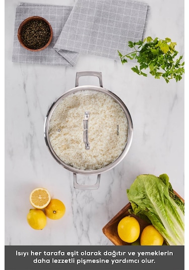 Karaca  Plasma Steel 3Ply İndüksiyon Tabanlı Çelik Pilav/Karnıyarık Tencere 28 Cm