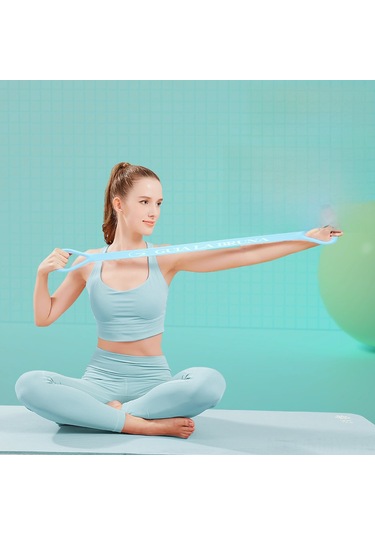 Monyee Evde Yoga Ve Egzersiz İçin Mavi 8-şekilli Geri Çekim Bandı - Omuz Açma, Sırt Güzelleştirme Ve Fitness Gereci Açık Mavi