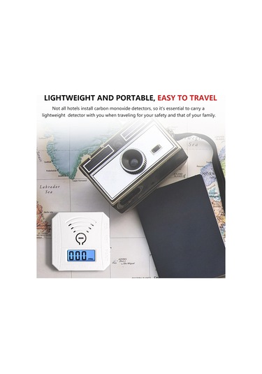 Kosona Karbonmonoksit Alarmı - Yüksek Hassasiyetli Gaz Kaçak Dedektörü, Lcd Ekran Ve Sesli Uyarı Pilli Değil