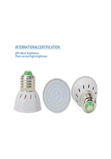 Konesam 220v Led Isık Kaynağı E27 Tutucu 60 Led 2835 250lm 3w 2800-3200k Sıcak Beyaz Plastik Spot Işık