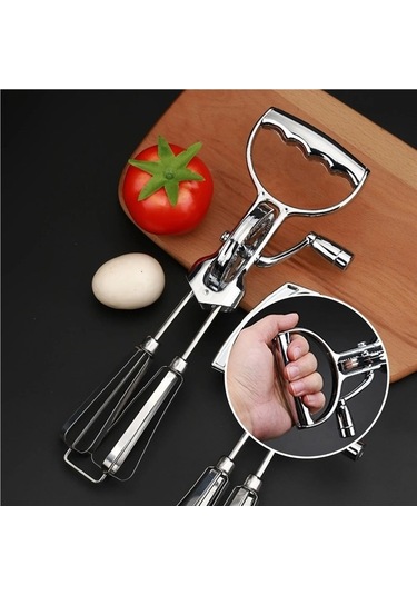 Ulzyvf Paslanmaz Çelik 2 Kafa Yumurta Çırpıcılar Ergonomik El Gümüş Gümüş