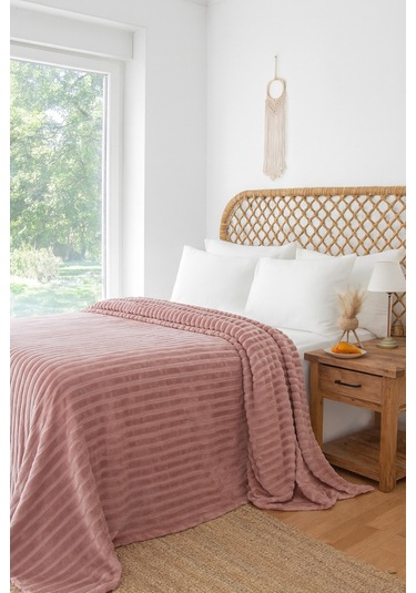 Gentle Tek Kişilik Battaniye 160 220 Pudra Pudra