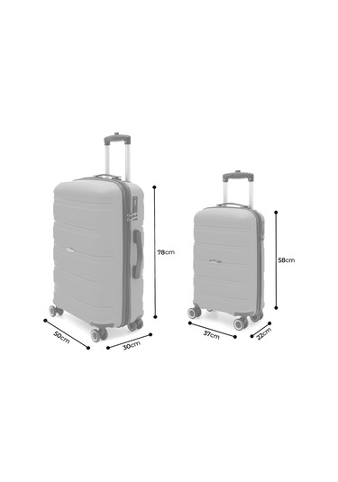 Artemis Polipropilen Pp Kırılmaz 2'li Valiz Seti Büyük Ve Kabin Boy - Gri Gri