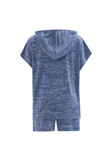 Peraluna Kaıra Blouse & Shorts Kapüşonlu Yazlık Kadın Triko Şort İndigo