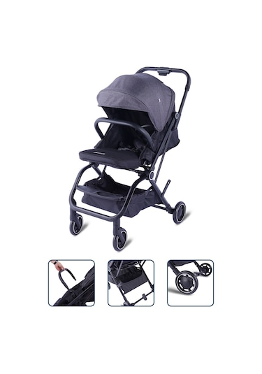 Baby Storch - F8 Model 360 Derece Dönebilen Bebek Arabası - Gri
