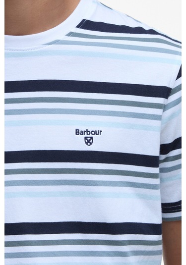Barbour Houstead Stripe Tailored Fit T-shirt Wh11 White Beyaz