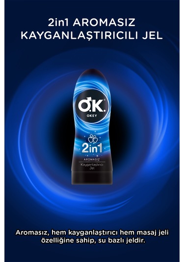 Okey 2in1 Aromasız Kayganlaştırıcı Jel 2 x 200 ML