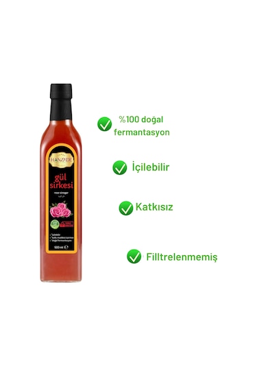 Hanzade Bitkisel Gül Sirkesi 3 x 500 ML