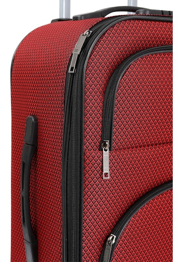 Oleets 8 Tekerli Su Geçirmez Kumaş Orta Boy Valiz Bordo