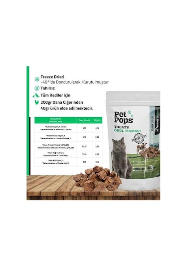 Pet Pops Freeze Dry Dana Ciğeri Kedi Ödülü 40 Gr