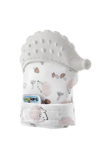 Babyjem Bebek Diş Kaşıyıcı Eldiveni Kirpi Ekru