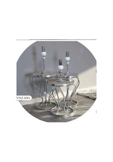 Mim Gümüş Kavanoz Zigon Sehpa Gümüş