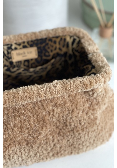 El Yapımı Taba Rengi Teddy Yün Örgü El Çantası Taba