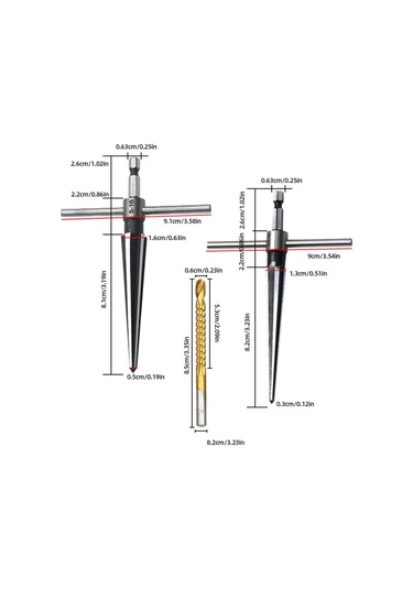 6166 Bits Saplı T Kollu Ahşap Delme Konik Rayba Ve Matkap Ucu Seti