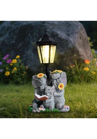 Homyl Güneş Enerjili Fil Bahçe Heykeli Ve Dış Mekan Çim