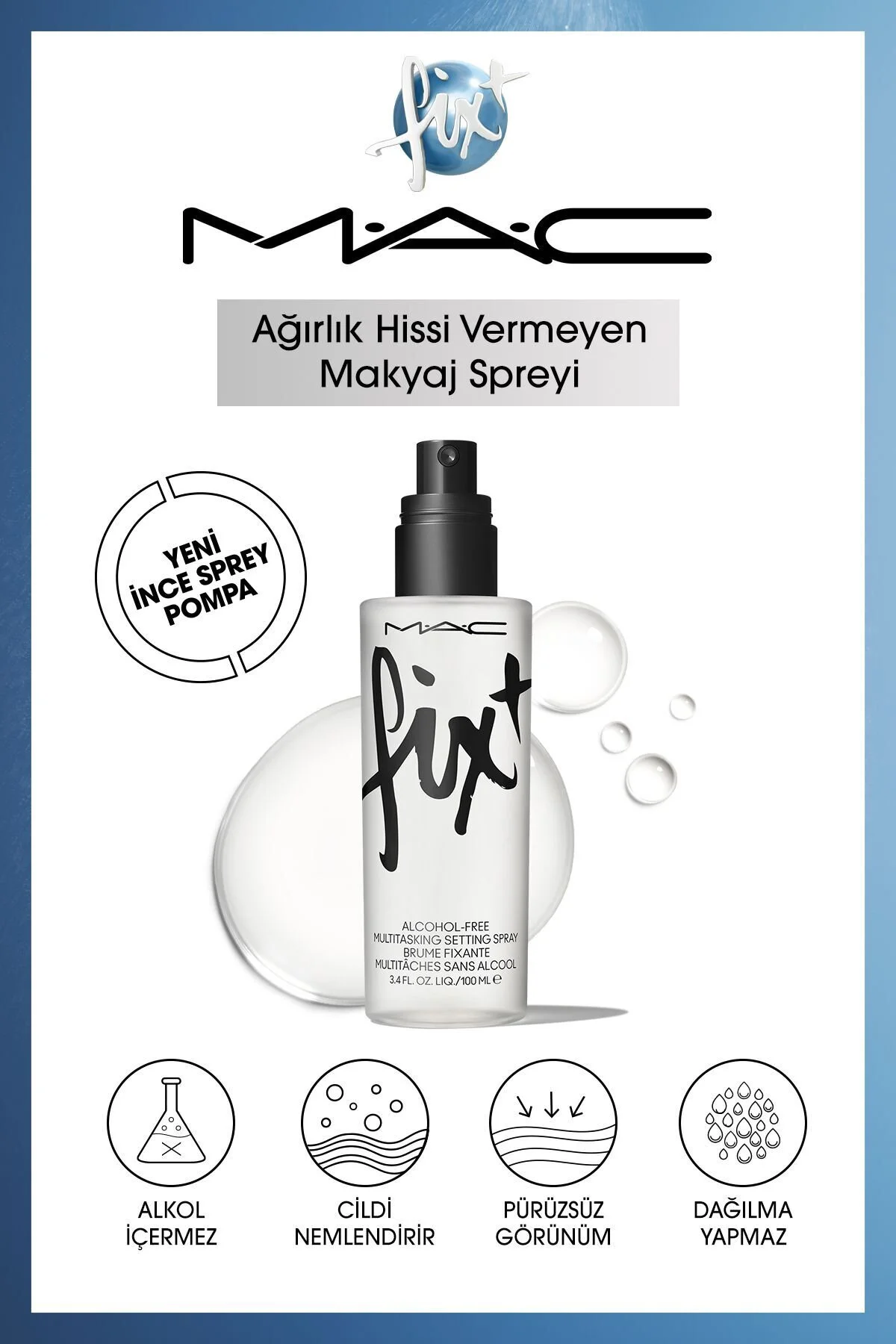 Mac Fix Original Çok Yönlü Makyaj Spreyi Cildi Hazırlar & Sabitler 100 Ml