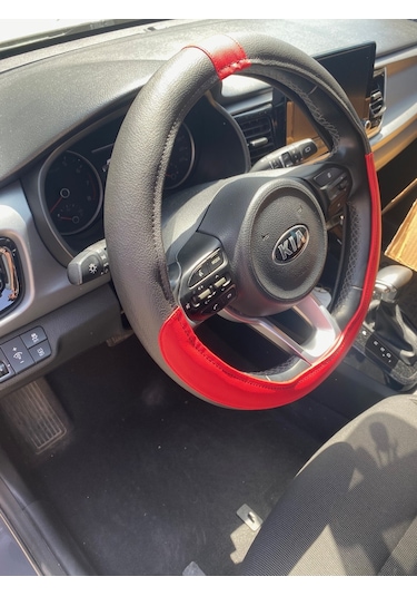 Point Geçmeli Direksiyon Kılıfı Kırmızı Siyah F347 Model 15