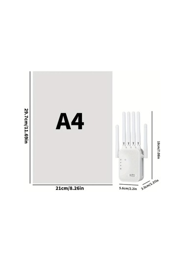 Xuweiwei Beyaz 1200mbps Wifi Tekrarlayıcı Çift Bantlı Ev Ofis Sinyal Güçlendirici 2.4g 5ghz