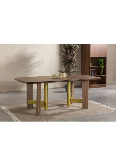 Torino Yemek Odası Takımı Yemek Masası + 4 Adet Sandalye Kahverengi