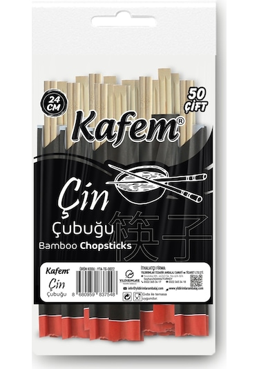 Bambu Çin Çubuğu (Chopsticks) 24 CM - 50 Çift x 10 Paket - Kafem
