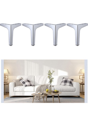 Suntek Magideal 4 X Demir Metal Mobilya Ayakları Kanepe 15cm-gümüş