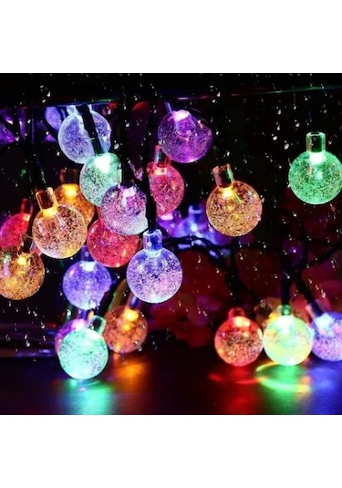 5m 28 Led Kristal Top Rgb Işık Şeffaf Kablo Fişli Eklemeli Çok Renkli