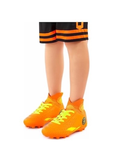 Kiko Kids 142 Fkp Boğazlı Krampon Çim Saha Erkek Çocuk Futbol Ayakkabı Turuncu - Sarı Sarı - Turuncu