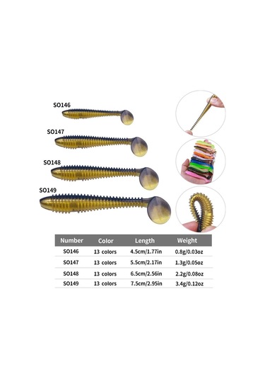 4.5 Cm 10 Adet/paket Hengjıa Spagetti Solucan T-kuyruk Yumuşak Yem Spiral Balıkçılık Kukla Lures Renk 2
