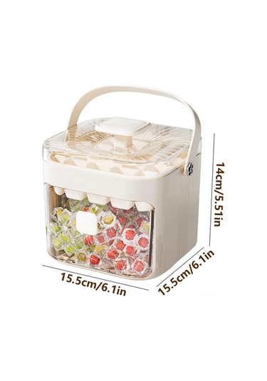 Yaozixa 48 Bölmeli Yeniden Kullanılabilir Buz Kalıbı - Anti Yapışkan Pp Malzeme, Ev, Bar Ve Kamp İçin, Taşınabilir Buz Hazırlama Aleti Beyaz