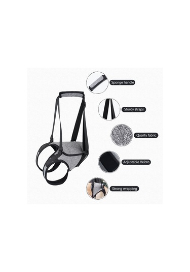 Wezone Yaşlı Ve Engelli Köpekler İçin Destekli Yürüyüş Askısı - Rahat Ve Ayarlanabilir Xl Boy Gri Tasarım Gri