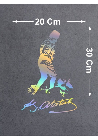 Hologramlı Janjanlı Kocatepe Ve Atatürk İmza Sticker 02524 30x20 Cm