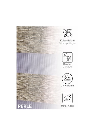 Br Perle Vizon Renk Bambu Stor Zebra Perde Yüksek Kalite Alüminyum Kasa Vizon