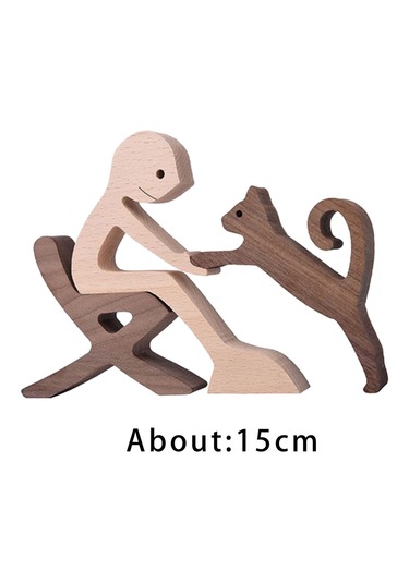 Suntek Ahşap Oyma Tahsil Figürler Köpek Sevgilisi Stil-a