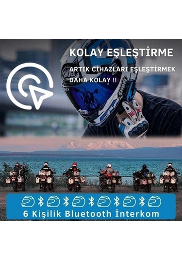 Nukrotech Nukro M6 Plus 6 Kişilik Bluetooth İnterkom Silver