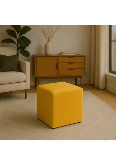 A5 Home Kare Puf Sarı