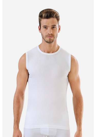 3'lü Paket Kolsuz Erkek Atlet Yuvarlak Yaka Sıfır Kol Tişört %100 Pamuklu Beyaz Siyah Gri Beyaz  - Siyah - Gri