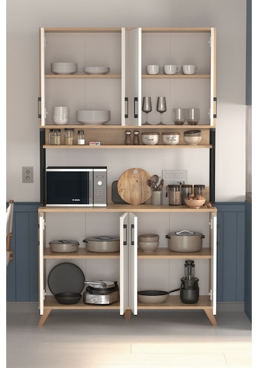 8 Kapaklı Çok Amaçlı Dolap Defne Mutfak Dolabı Erzak Dolabı Kiler Dolabı Safir Meşe Beyaz Safirmeşe - Beyaz 8 Kapaklı Çok Amaçlı Dolap Defne Mutfak Dolabı Erzak Dolabı Kiler Dolabı Safir Meşe Beyaz Safirmeşe - Beyaz