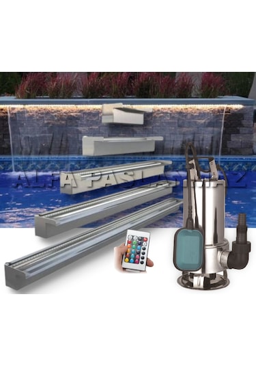 Rgb Ledli 250 CM 304 Kalite Paslanmaz Duvar Şelalesi+Pompa Dahil