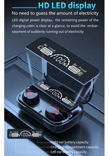 Primepickings Tws Kablosuz Bt5.1 Çift Kulaklık 2000mah Şarj Kutusu Taşınabilir Spor Led Ekran Gürültü Azaltma Ios Android Uyumlu