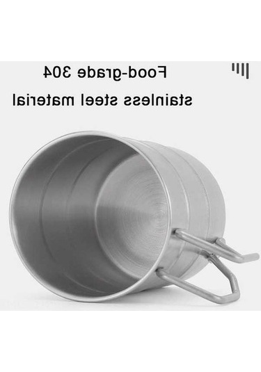 Pazly 350ml Renkli Paslanmaz Çelik Kamp Kupası, Yürüyüş Ve Dağ Çantası İçin Kulplu Çok Renkli