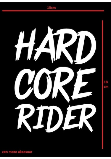 Hard Core Rider Sticker Beyaz 1 Adet