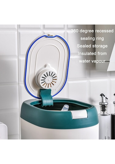 Sones Mutfak Kapalı Nem Toz Geçirmez Depolama Pirinç Kovası, Renk: Mavi 5kg