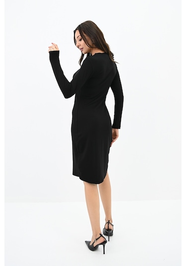 Koza Butik Kadın Fermuar Dekolteli Mini Elbise 5199-24 001