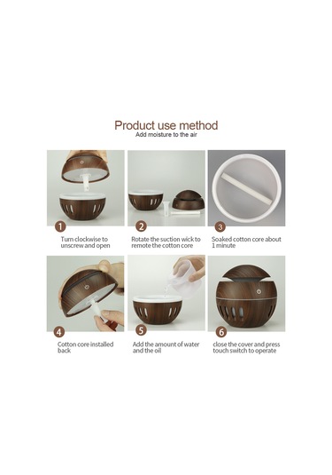 Jeehugo Koyu Ahşap Desenli Usb Nemlendirici, Renkli Led Işık Ve Aroma Uyumlu, Ev Ofis Kullanıma Uygun, 5v Usb Beslemeli Diğer