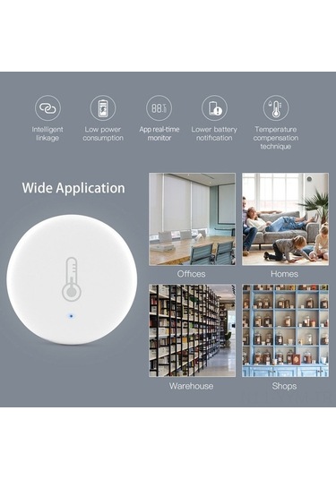 Novahub Akıllı Wi-fi Sıcaklık Nem Sensörü - Google Asistan Uyumlu, 30 Gün Veri Kaydı, 112 Karakter Optimize Edilmiş