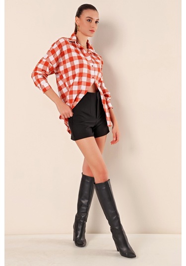 Bigdart 3900 Oversize Uzun Basic Gömlek - Taba 001