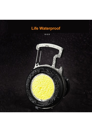 Monyee Cob Led Multifonksiyonel Fener: 4 Seviye Parlaklık, Kırmızı-beyaz Işık, Anahtar Zinciri, Şapka Klembi, Manyetik Tutma, Usb-c Şarj, Şişe Açıcı Siyah