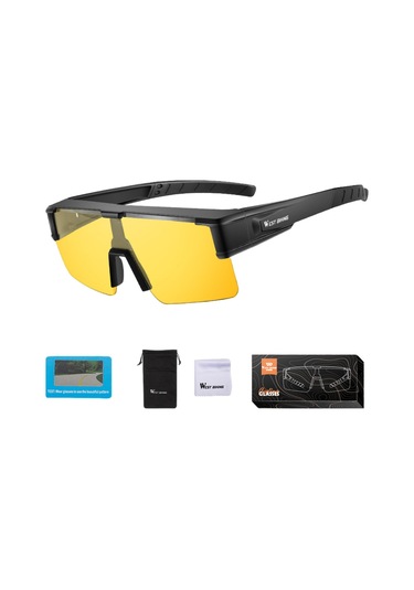 Reedark West-bıkıng Siyah Büyük Kareli Güneş Gözlüğü - Polarize, Renk Değiştiren, Göz Koruyucu, Mükemmel Görüş, Myopia Uyumlu Bisiklet Spor Gözlüğü Çok Renkli